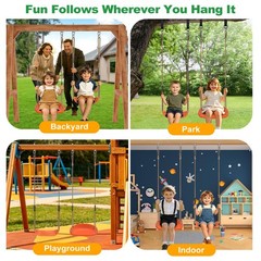 Heavy Duty 2-Pack Orange Tree Swing Seats for Kids & Adults. Adj Rope & Hooks.