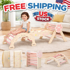 7-in-1 PiklerTriangle Set, Collapsible Wooden Montessoris Climbing Toy Climbing
