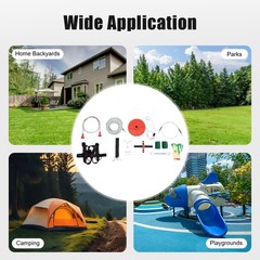 160Ft Zip Line Kit for Adult Up to 300lb w/ Spring Brake, Trolley, Seat