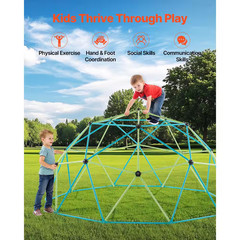 10 Ft. Climbing Dome with Saucer Swing, 1000 Lbs. Jungle Gym, Outdoor Set for Ki