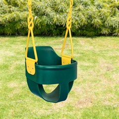 High Back Full Bucket Toddler Swing Seat with Finger Grip, Plastic Coated Cha…