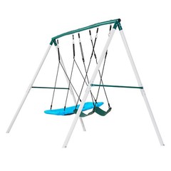 Uimoso Outdoor Swing Set with 3 Seats and A-Frame Stand for Backyard Fun