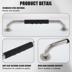 AIHSUMC 16 Inch Metal Playground Handles, 6 Pack Heavy Duty Grab Bars with No…