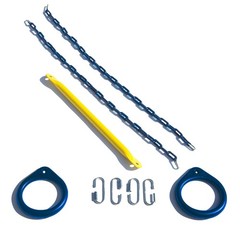 19 Inch Trapeze Bar with Rings Durable Swing for Kids Supports 115 Pounds
