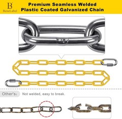 2Pcs 80″ Swing Chain with Carabiners 1000 LBs Capacity Heavy Duty Coated