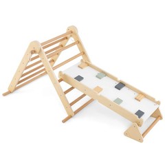 3-in-1 Pikler Triangle Climbing Set Kids Montessori Climbing Toys Wooden Climber