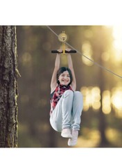 SEAAN 100ft Zipline Kits for Backyard with Spring Brake, Cable Tensioning Kit, D