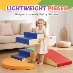 6-Piece Soft PU Leather Toddlers Climbing Toys, Baby Foam Climbing Blocks for To