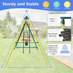 Hammock Swing Set Climbing Net Glider Swing Belt Basketball Rim Garden Backyard