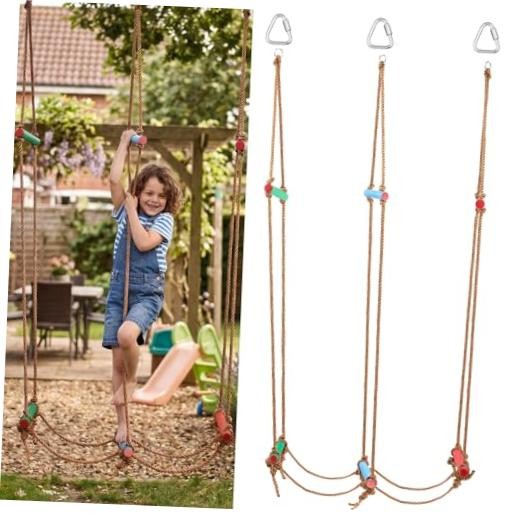 Simgoing Climbing Rope Ninja Ladder for Kids, Indoor & 11.8 Inch Red,blue,green