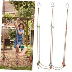 Simgoing Climbing Rope Ninja Ladder for Kids, Indoor & 11.8 Inch Red,blue,green