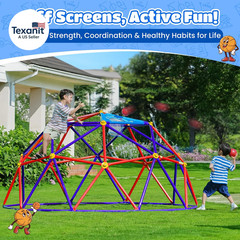 10FT Climbing Dome, Outdoor Jungle Gym for Kids with Climbing Grip – Geometric D