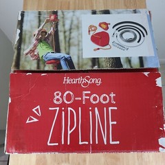 HearthSong 80-Foot 80FT Red Galvanized Steel Backyard Zipline Kit 732716