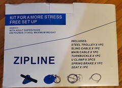 CTSC Zip Line Kit with Brake, Seat, Parents Lock, 95 foot, holds up to 250lbs