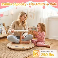 Wooden Spinner Seat, Large Spinner Seat for Kids & 2 Riders, Heavy Duty 250lb