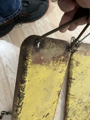 2 1960s Vtg Yellow Metal Flat Swing Seat w/original chain industrial decor