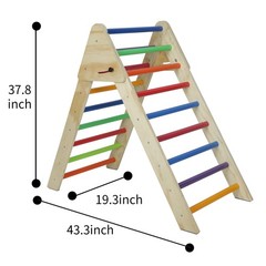 Wooden Foldable Climbing Triangle Ladder Montessori Play Gym for Toddlers Kids