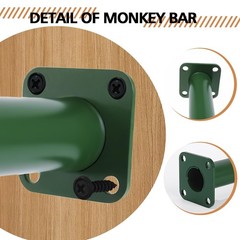 16.5″ Outdoor Monkey Bars for Backyard – Set of 12,Green Metal Outdoor/Indoor…