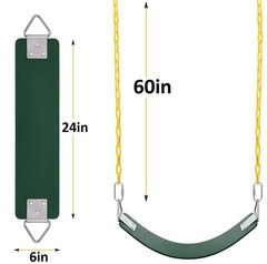 Heavy Duty Flexible Swing Seat with Metal Triangle Ring, 60″ Anti-Rust Chain …