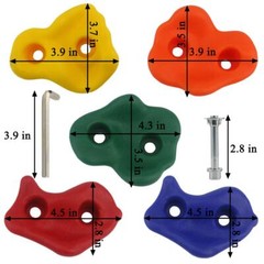 25 PCS Rock Climbing Holds Set with Mounting Screws & Hardware for DIY Kids Indo