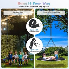 60 inch Platform Tree Swing W/ LED Light Large Outdoor Swing Kids