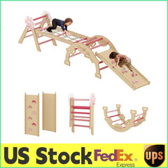 ⛳Triangle Set1Toddler Jungle Gym Indoor with Ramp,Arch&Ladder Climbing Toys Baby