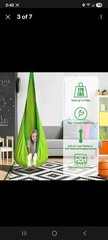 Grassmen Pod Swing for Kids, Sensory indoor/Outdoor, Ceiling Hook, Green