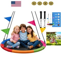 Family-Friendly 40 Inch Saucer Swing – Indoor/Outdoor Use for Kids & Adults