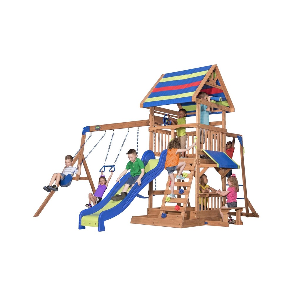 Beach Front All Cedar Wooden Swing Set