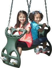 Heavy Duty Two Person Dual Glider Swing, with Coated Chains to Prevent Pinchi…