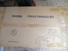 CoziBB Pikler Triangle Set, 5in1 Large Wooden Montessori Climbing Toys -Rainbow