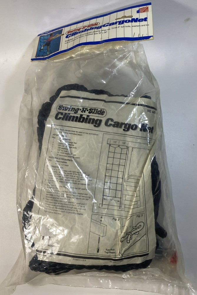 Swing N Slide Climbing Cargo Net New In Bag 30″ X 96” Black Rope Net NE 4481-1