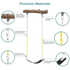 Swing Set Seat with Metal Triangle Ring & 66Inch Anti-Rust Chains, Swing Repl…