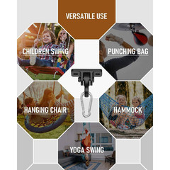 Heavy Duty Swing Hangers Kit with Screws Bolts for Porch Patio Yoga Seat Indoor