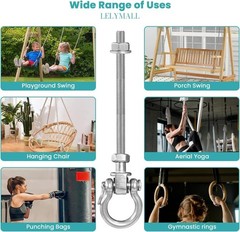 2 Pack Heavy Duty Swing Hangers with Quiet Bearings 3000LB Stainless Steel Hook