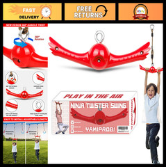 Twist & Spin Swing Set – 360° Handle Slackline Attachments for Kids, Ninja Play