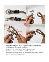 2PC Heavy Duty Length Adjustable Nylon Rope, 39” Swing Extensi… FAST USA SHIP