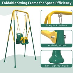 Multifunctional Toddler Swing, Foldable Baby Swing Outdoor & Indoor Use, Easi…