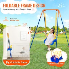 Uimoso Swing Sets for Backyard 3 in 1 Toddler Swing Set with 4 Sandbags Foldable