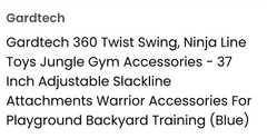 GardTech Swing Spins Slackline Attachment- 360° Handle Twist-Spin Toy Yellow