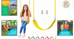 Yellow Plastic Swing Seat with Heavy Chains – Pre-assembled Swing Kit for Kids