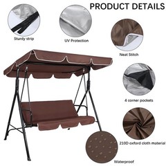 Patio Swing Canopy Replacement Cover Outdoor 3 Seater Porch Swing Seat Chair …