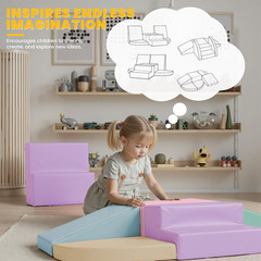 Foam Climbing Blocks for Toddlers: 6-Piece Soft PU Leather Set – Indoor Climbing