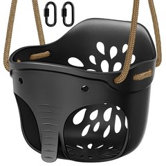 Heavy-Duty High Back Full Bucket Toddler Swing Seat with Locking Carabiners a…