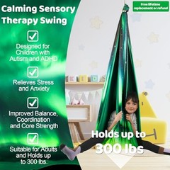 HiCamer Double Layer Sensory Swing for Kids & Adults Holds up to Aurora Green