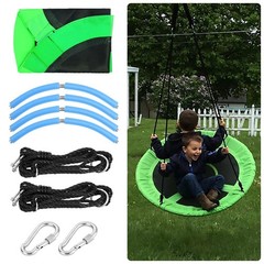 Saucer Tree Swing Seat for Kids 40 Inch Outdoor Round Green