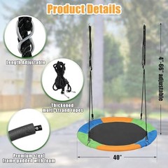 Tree Swings for Kids Outdoor, 40 Inch Diameter 600lb Weight & 3 colors
