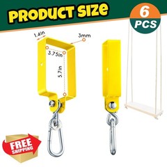 Dunzy 4Pcs Yellow Metal Swing Set Hooks, Hanger Brackets Attachment Kit