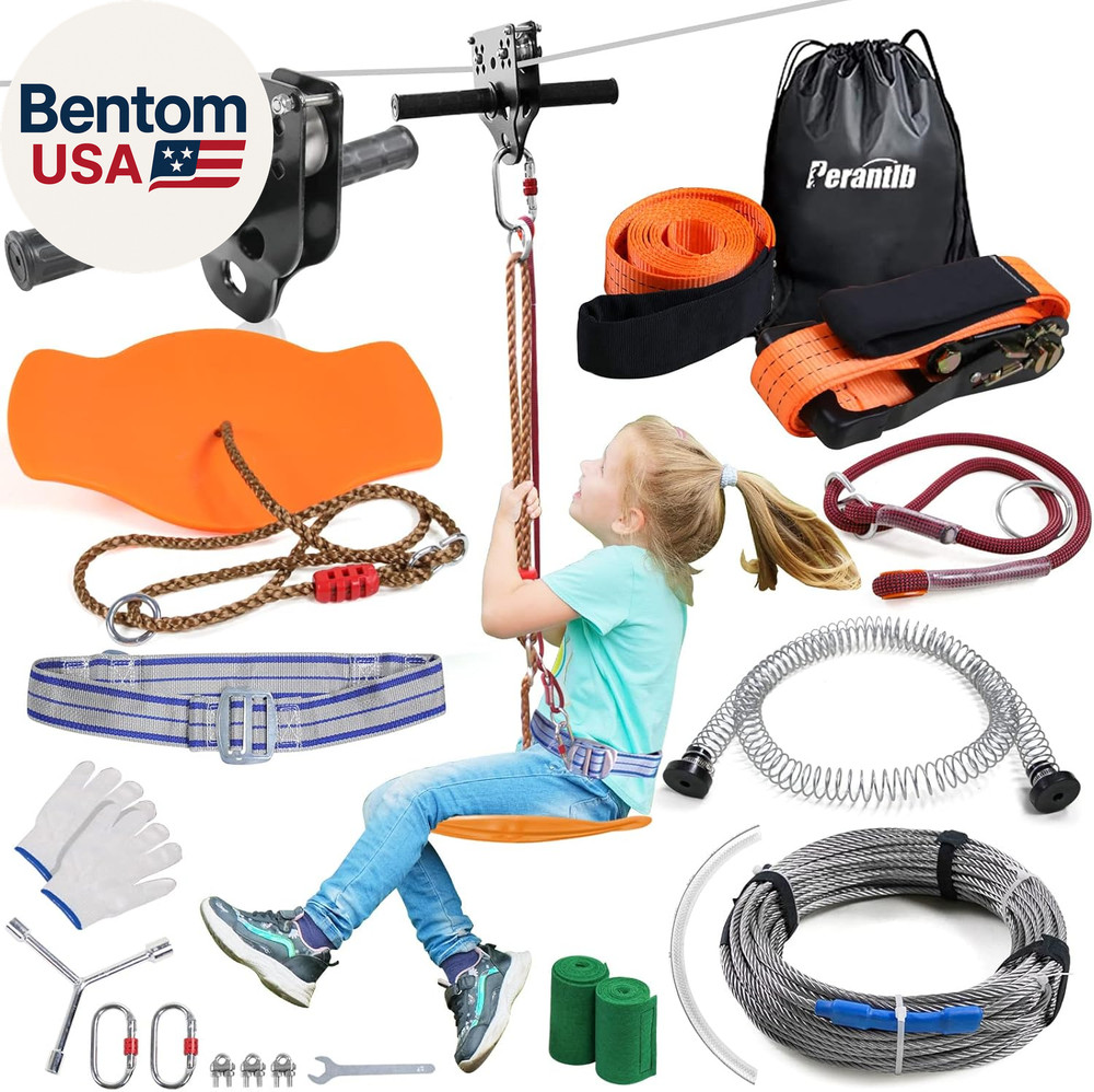 Zipline for Backyard Kids and Adults,Zipline Kits for Backyard with 120Ft Cable,