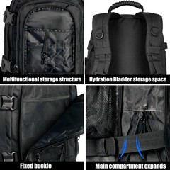 Miramrax Tactical Backpack for Men Military Daypack Black